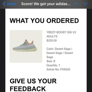 Desert Sage Yeezy Boost, size 8 (men’s sizing)